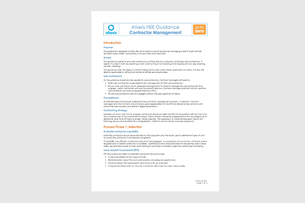 HSE Contractor guidance 